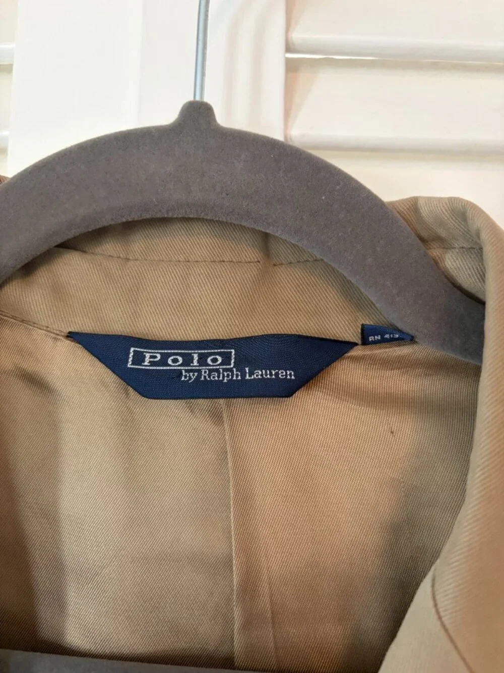 Polo Ralph Lauren men's vintage blazer large jacket khaki cotton beige tan